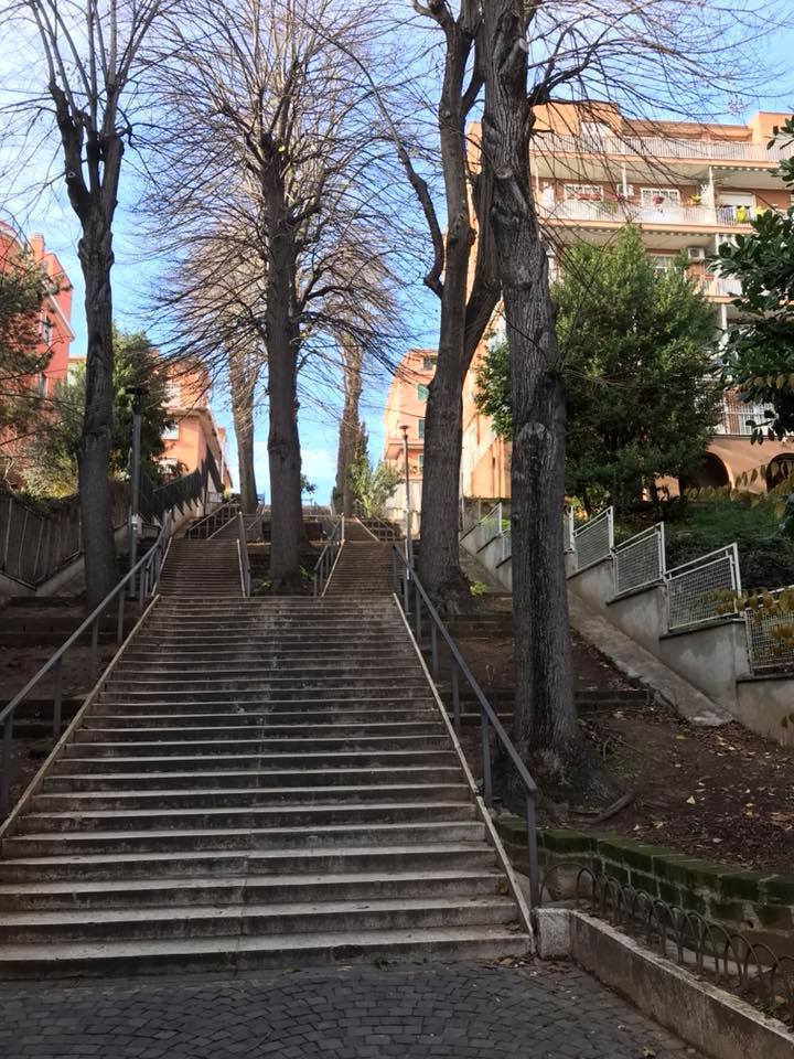 Pulizia scalinata via Licinio Calvo